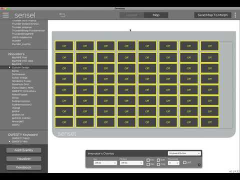 Quick 64 button grid with the Sensel Morph Innovator's Overlay in SenselApp