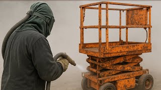 SandBlasting Scissor lift | baskets and tin work