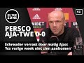 Schreuder verrast door matig Ajax: 'Na afgelopen week niet zien aankomen'