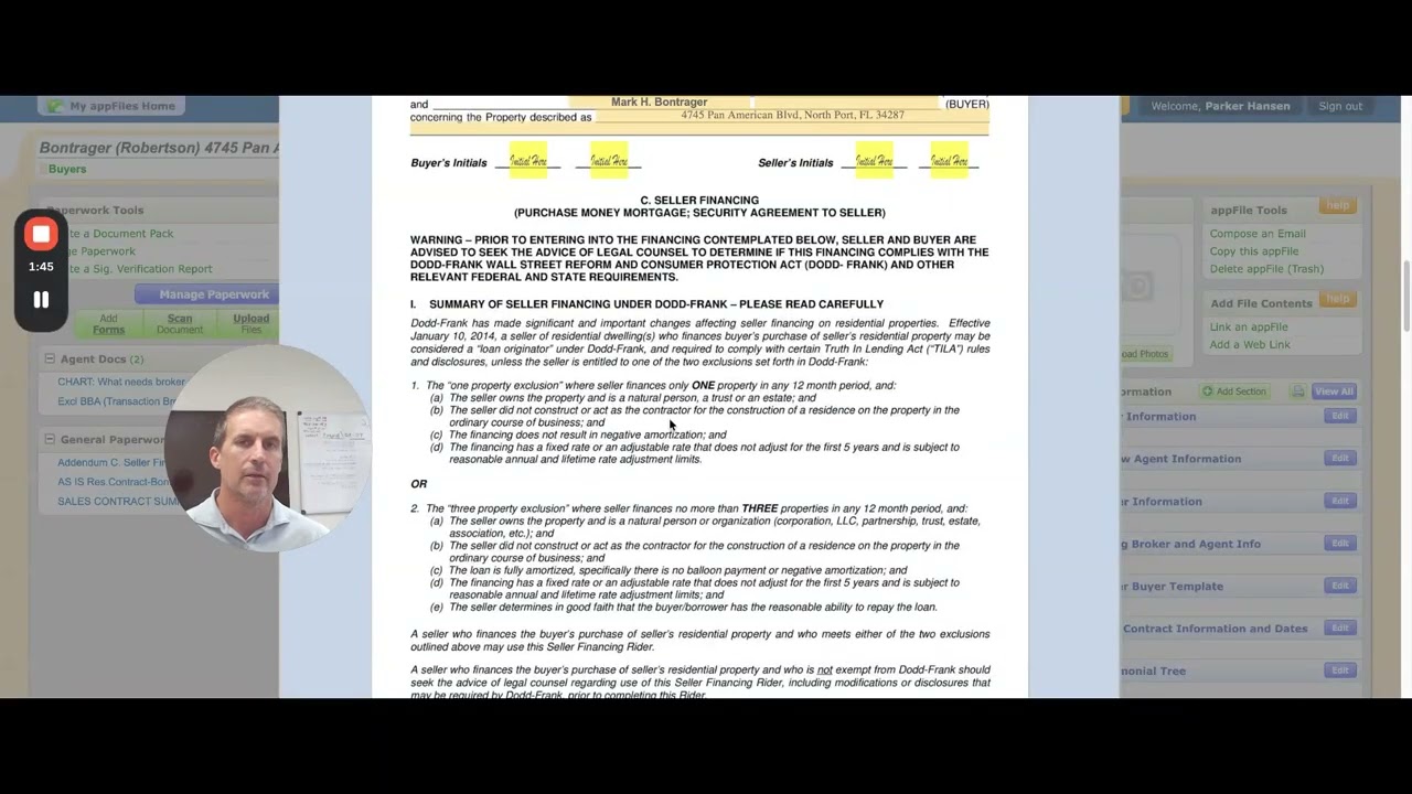 Seller Financing  10 Year Balloon