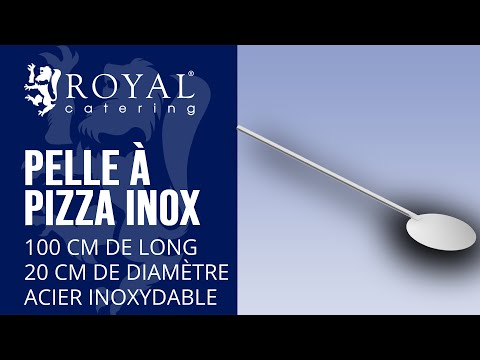 Vidéo - Pelle à pizza inox - 100 cm de long - 20 cm de diamètre
