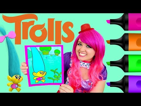 Coloring Trolls Smidge Crayola Coloring Book Page Prismacolor Colored Markers | KiMMi THE CLOWN Video