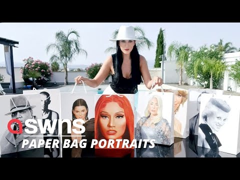 Designer who taught herself to paint in lockdown creates portraits of famous faces on BAGS | SWNS