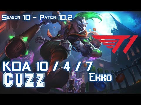T1 Cuzz EKKO vs NIDALEE Jungle - Patch 10.2 KR Ranked