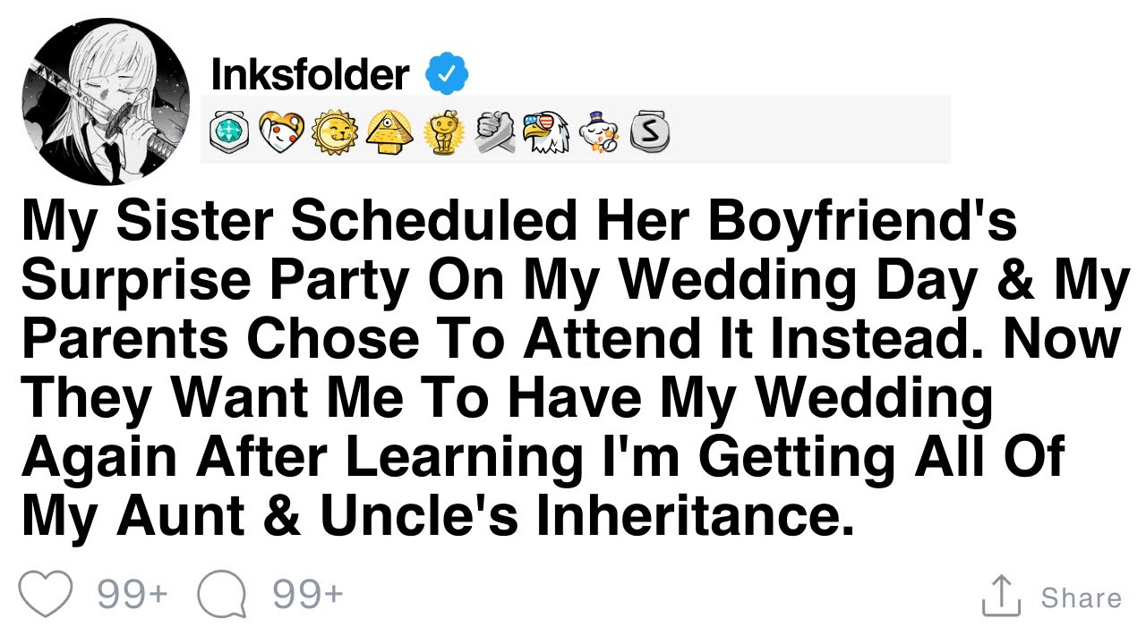 [Full Story] My Sister Scheduled Her Boyfriend's Surprise Party On My Wedding Day & My Parents....