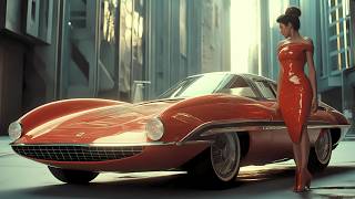 A thrilling journey down the Retro luxury cars showcasing what a retro future would be. AI Cards