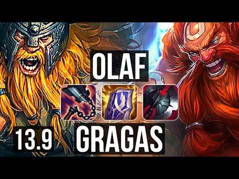 OLAF vs GRAGAS (TOP) | 70% winrate, Rank 7 Olaf, Dominating | KR Challenger | 13.9