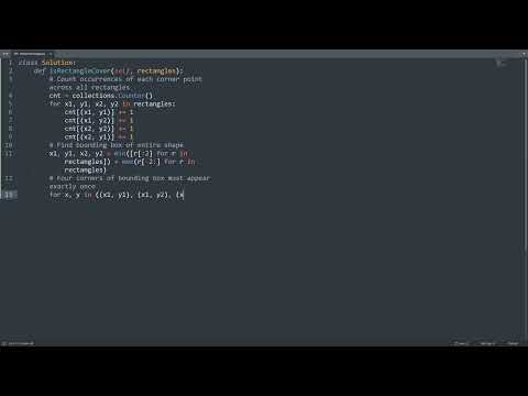 Leetcode 391 Perfect Rectangle In Python Python Leetcode Python Coding Tutorial Python Asmr