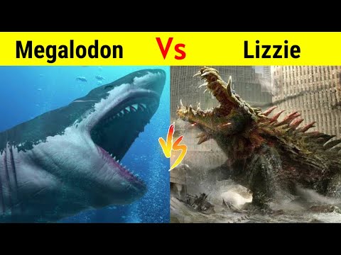 Megalodon Vs Rampage Lizzie | क्या समुन्द्र का Shark मार पायेगा Crocodile Monster से