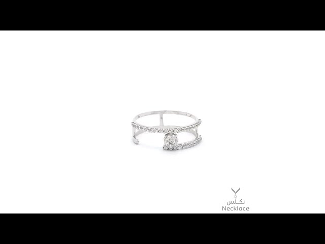 خاتم ذهب أبيض عيار 18 (RN.5237)