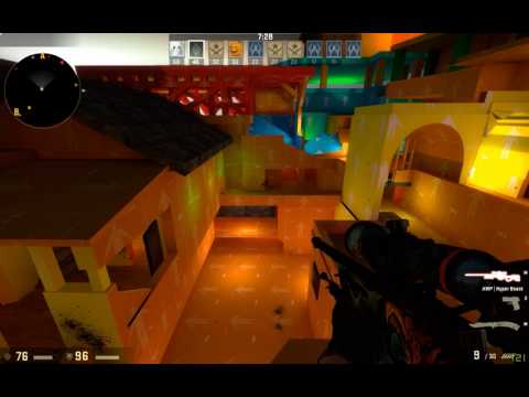 CS:GO - INSANE FALLING NO SCOPE HEADSHOT THROUGH WALL! AWP Hyper Beast!
