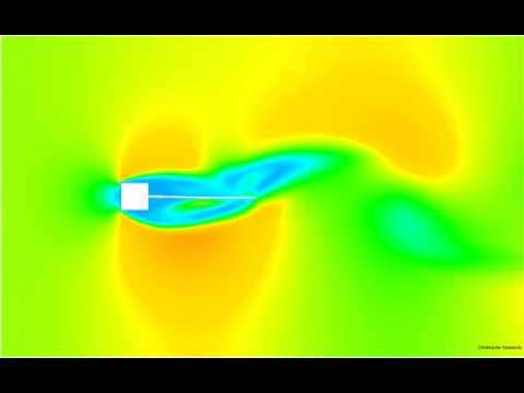2D flexible appendix in a flow