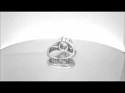 18K WHITE GOLD ROUND CUT DIAMOND ENGAGEMENT RING ANTIQUE DECO 2.25CTW - KNR INC - 327