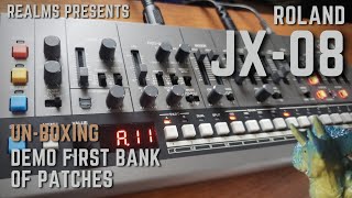 Video thumbnail for Roland JX-08 : Un-boxing and Playing First Bank of Patches! by Realms Official Music