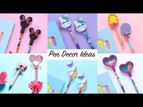 6 Easy DIY Pen & Pencil Decorations | Back to School Supplies | Craft Compilation