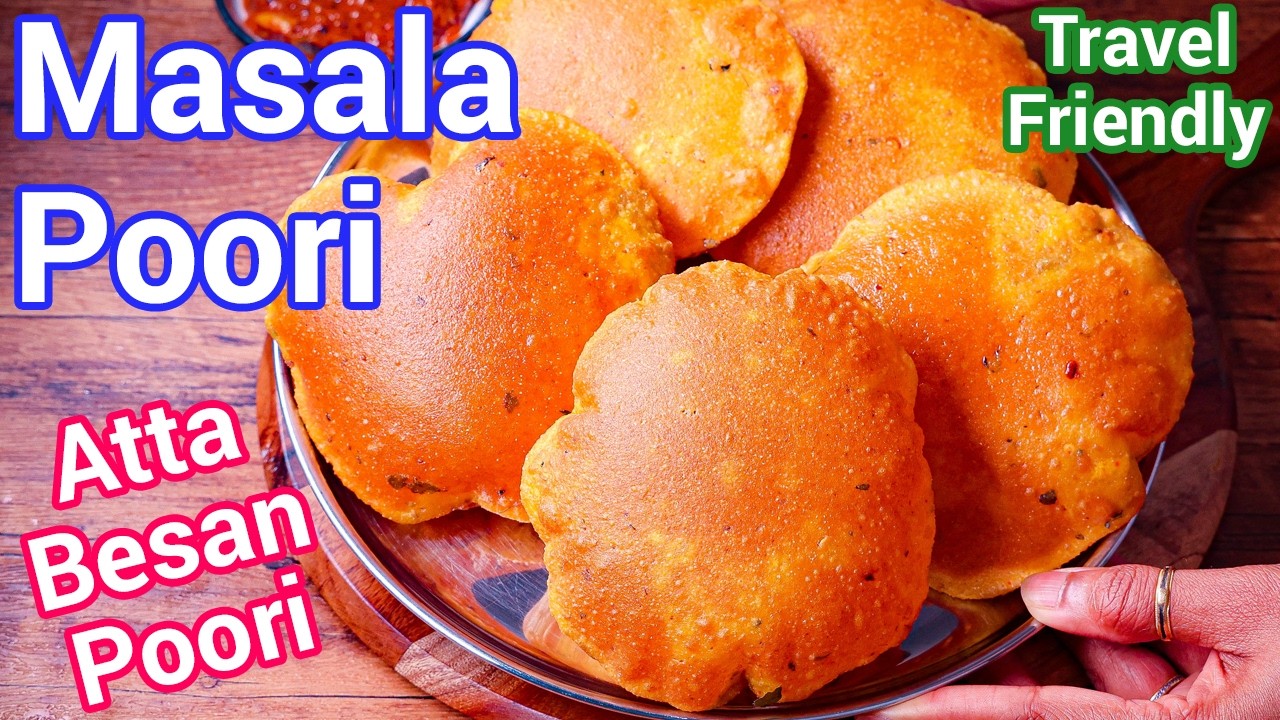 Travel Friendly Masala Poori | Spicy Crispy Puri Recipe - No Sabzi Needed! Crispy Besan Masala Poori