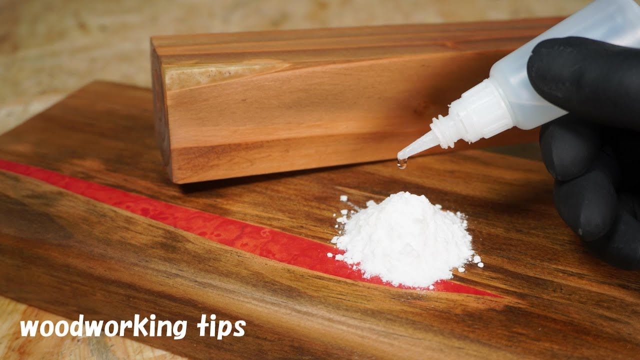 A magical white powder + liquid that can repair cracks and chips in wood