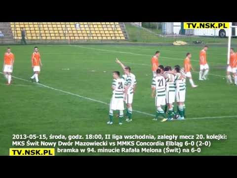 tv.nsk.pl 2013-05-15 MKS Świt Nowy Dwór Mazowiecki - MMKS Concordia Elbląg 6-0 (2-0) bramka 6-0