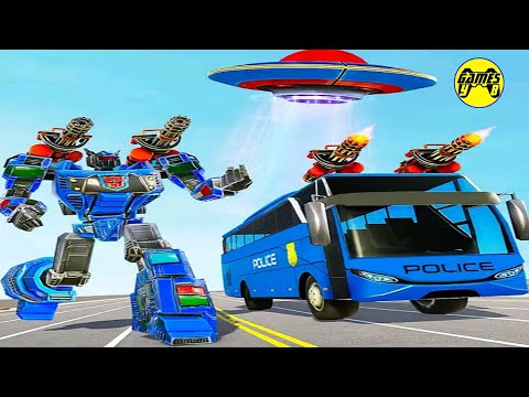 Bus Robot Police Car Multiple Transform War Game 2020 #2 - Android Gameplay