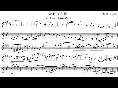 Clarinet Play-along - Melodie nr 1 op. 35 - Glière - with sheet music