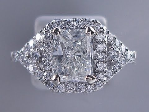 2.04 ctw Radiant Cut F SI1 Diamond Engagement Ring - BigDiamondsUSA