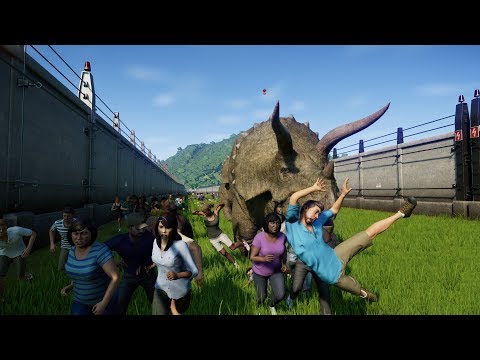 TRICERATOPS vs 2000 PEOPLE - Jurassic World Evolution