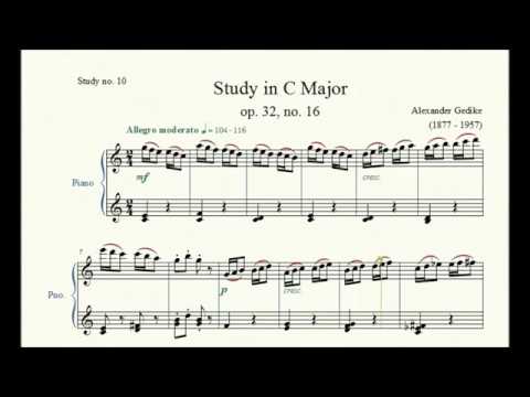 Study no. 10: Study in C Major (op. 32, no. 16) - Alexander Gedike - Piano Studies/Etudes 5