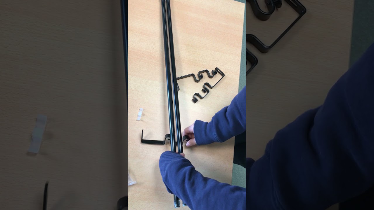 Watch video 15 mm Double Bay Window Curtain Rod Now 15 mm Double Bay Window Curtain Rod