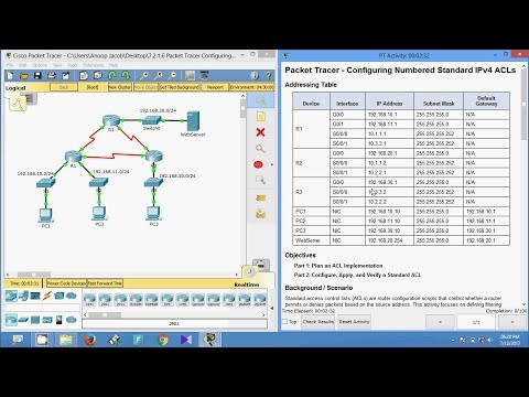 7.2.1.6 Packet Tracer: Konfigurieren nummerierter Standard-IPv4-ACLs
