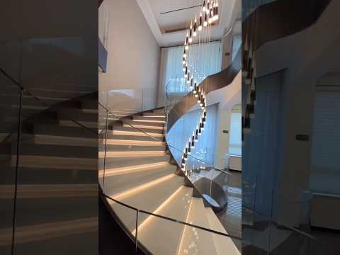 Curved Glass Balustrade Curved Stair #stairs #construction #interiordesign #diy #staircase #light