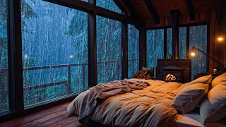 Stormy Night in the Forest with Heavy Rain and Thunder on Window at Night - Relax and Sleep well