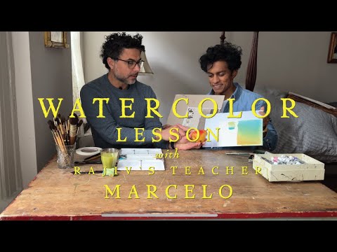 HOW TO PAINT WITH WATERCOLORS (BEGINNER'S SETUP AND TECHNIQUE) - With Rajiv's teacher Marcelo