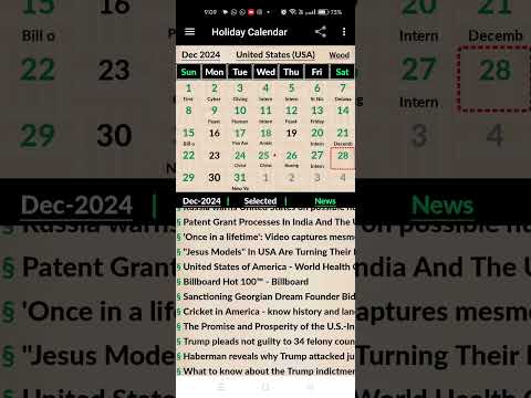 Holiday Calendar 2025 Video