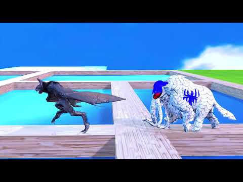 evil CHAMBADUR vs white spider mammoths animal revolt battle simulator cartoon videos