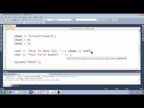 C++ Win32 Console Tutorial 4 - Variables and Data Types