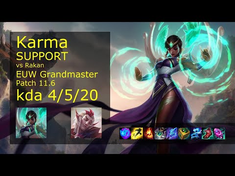 Karma Support & Kalista vs Rakan & Xayah - EUW Grandmaster 4/5/20 Patch 11.6 Gameplay