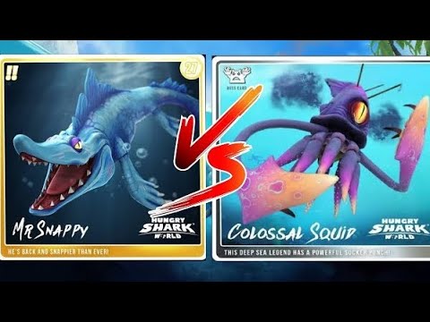 Mr snappy VS colossal squid | hungry shark world