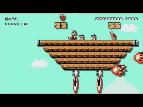 Bowser Airship (keep your leaf) by Pierre - Super Mario Maker - No Commentary 1br