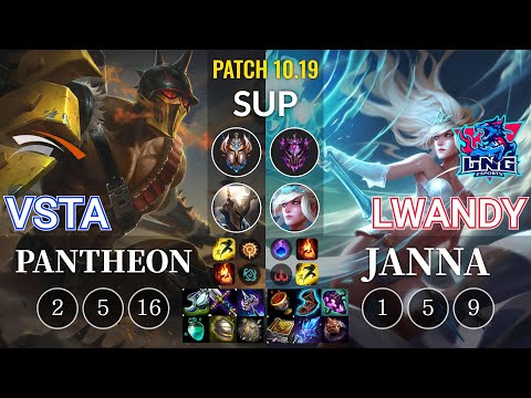 HLE Vsta Pantheon vs LNG lwandy Janna Sup - KR Patch 10.19