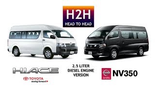 H2H #24 Toyota HIACE vs Nissan NV 350 (Diesel 2.5 Liter version)