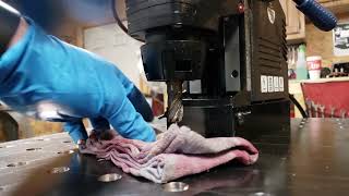 Drilling Holes in The Top Plate Of The Fab Table and Evolution's EvoMag42 Magnetic Drill Review