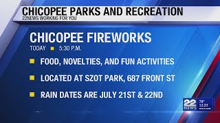 Chicopee fireworks at Szot Park Friday
