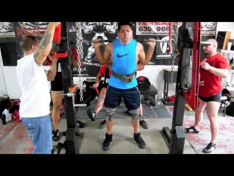 Squat workout up to 625x2 at 233 bodyweight