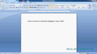 How to Remove or Add Red and Green Wavy Lines MS Word