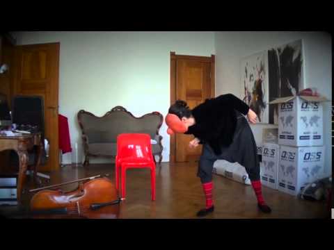 Larval mask in rehearsal