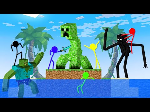 Stickman VS Minecraft: Mutant Apocalypse Island - AVM Shorts Animation