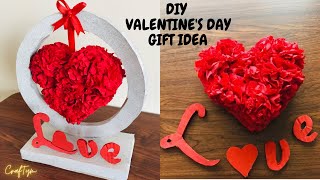DIY Valentines Day Gift Idea | Love Showpiece Craft | DIY Room Decor Idea | Heart Showpiece Craft