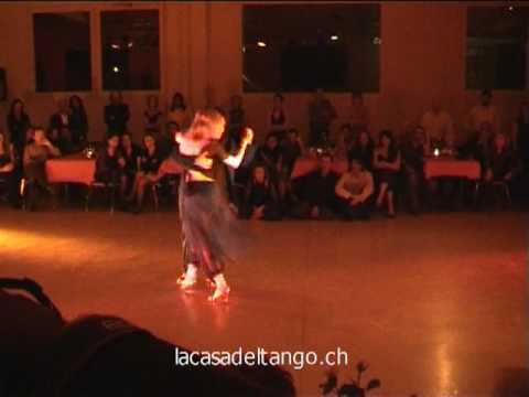  Mariano Frumboli  and  Eugenia Parilla  are  dancing  to  a  milonga