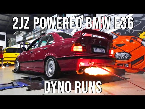2JZ Single Turbo BMW E36 3 Series Dyno Run - Raw Sound