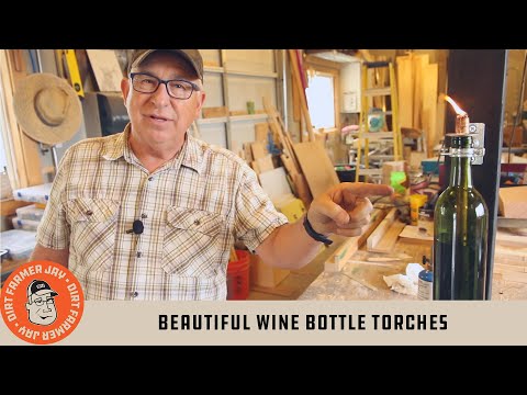 Beautiful Wine Bottle Tiki Torches